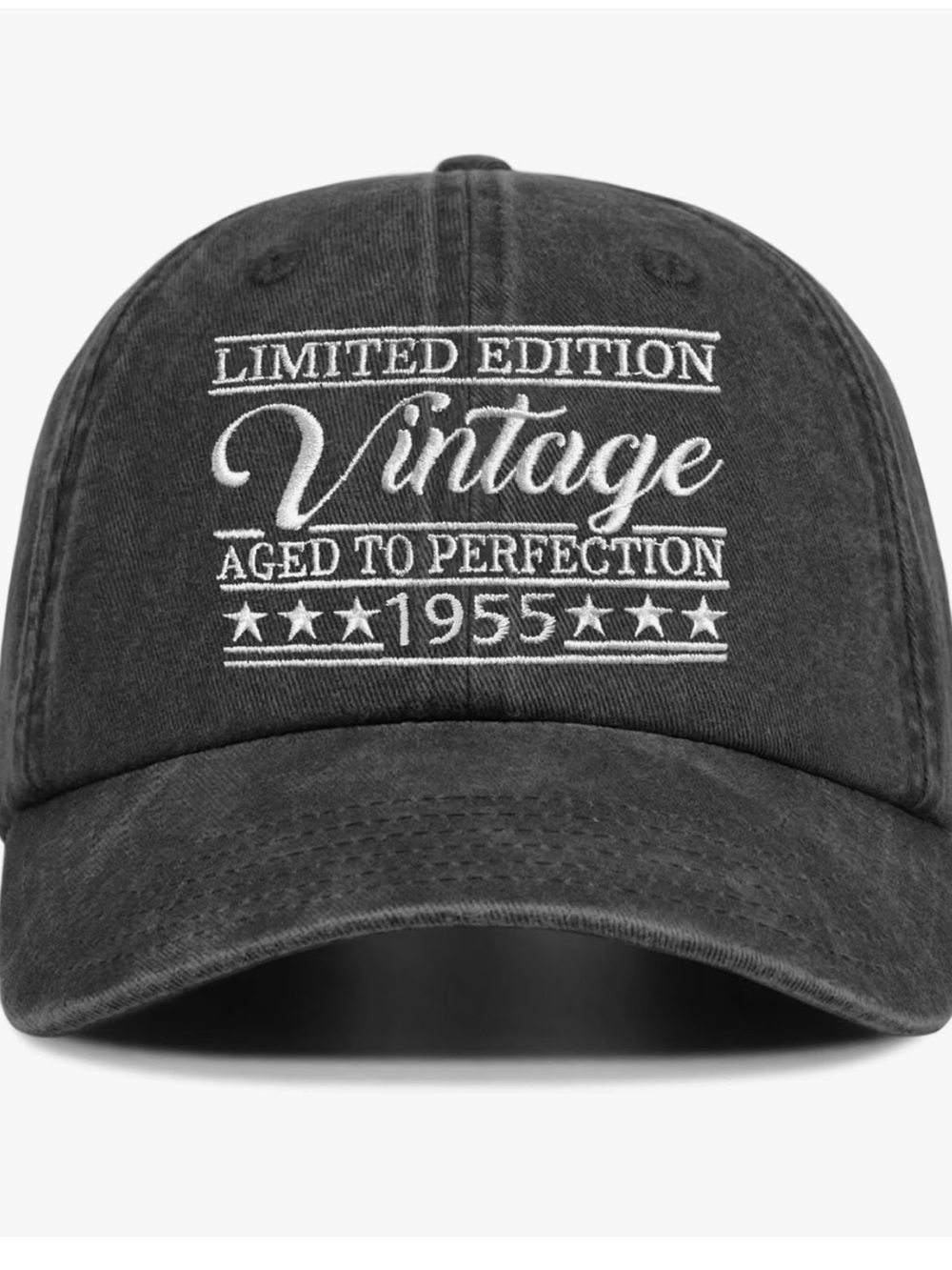 Vintage Embroidered Baseball Cap - Black